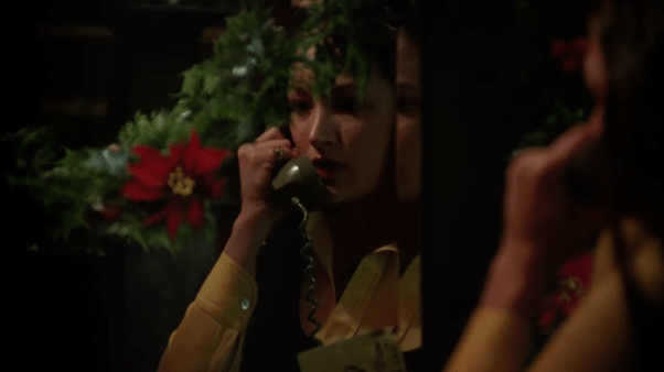 Black Christmas mirror phone